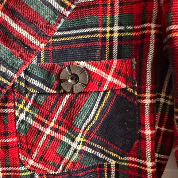 RARE POW Outerlimits Vintage 70’s Plaid Corduroy Peplum Jacket/Blazer SIZE XS 0 - Picture 3 of 8